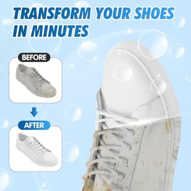 GLOWPOINT Shoe Cleaner, 6.76 Oz White Shoe Cleaning Kit with Brush & Towel, Sneaker Cleaner Foam Removes Dirt & Stain for Tennis Shoe, PU Leather, Knit - Image 4