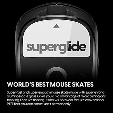 Superglide Glass Mouse Skates for Logitech G Pro X Superlight (Type-S, White) - Ultra Smooth Glide, Polished Round Edge, Compatible with G Pro Superlight 2, Superlight Mouse Skates - Image 2