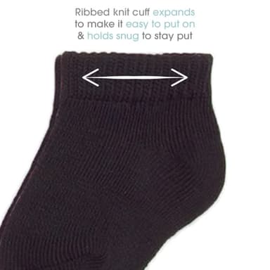 Fruit of the Loom Baby 22-Pack Grow & Fit Flex Zones Low Cut Stretch Socks - Unisex, Girls, Boys (0-6 Months, Grey) - Image 3