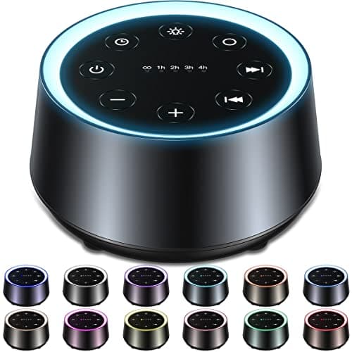 EasyHome Sleep Sound Machine White Noise Machines with 30 Soothing Sounds 12 Adjustable Night Light 10 Adjustment Brightness 32 Levels of Volume 5 Timers and Memory Function Home Travel Office - Image 1
