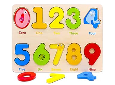 Aile Wooden Preschool Learning Number Puzzles Toys for Kids Age 2-4， Educational Toys - Image 3