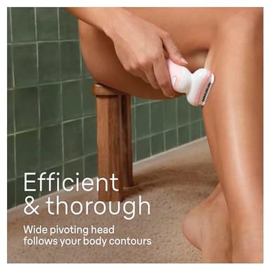 Braun Epilator Silk-épil 9, Hair Removal Device, Women Shaver & Trimmer, Pivoting Head, Wet and Dry Epilator, Includes Shaver Head and Trimmer Comb, SES9-030 - Image 4