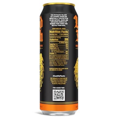 Liquid Death, Squeezed to Death, Orange-Flavored Sparkling Water, 8-Pack (19.2oz Cans), Low Calorie & No Artificial Sweeteners - Image 3
