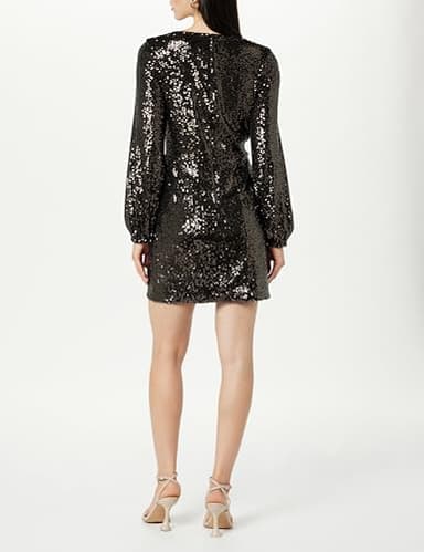 The Drop Women's Helena Sequin Wrap Dress Bronze, L - Image 2