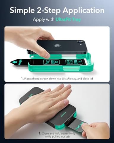 ESR 3 Pack 9H+ Glass for iPhone 16e/ iPhone 14/ iPhone 13/13 Pro Screen Protector, [Military Grade Shatterproof & Longest Durable] Armorite Ultra-tough Full Coverage Tempered Glass with UltraFit Tray - Image 3