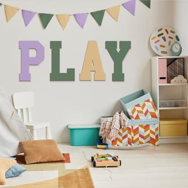 Large Wooden Letters 17 Inch, Big Wood Letters O Shape Cutout Alphabet Unfinished Vintage Sports Varsity Style Paintable Wooden Letters for Wall Decor Nursery Name Painting Crafts Party Room Decor - Image 6