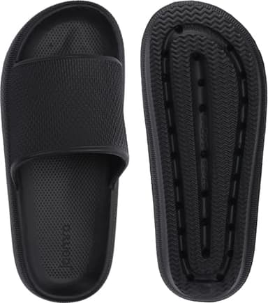 Joomra House Slippers for Men Size 12 Recovery Foam Cushion Non-Slip Female Pillow Pool Beach Shower Slides Garden Sandals for Male Sandles Black 46-47 - Image 5