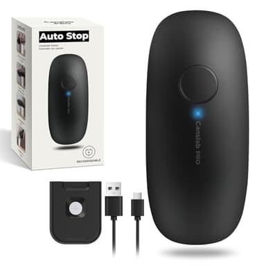 Canslab Ultrablade PRO Auto Stop Can Opener - Rechargeable Electric Can Opener for Kitchen for Seniors with Arthritis - One Touch Side Cut Opener, Smooth Edge, Handfree, Wall Mounted Small Size, Black - Image 1