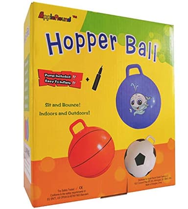 AppleRound Hippity Hoppity Hop Ball, Sit-on Bouncy Ball with Handle, 20in/50cm Diameter for Children Age 7-10, Space Hopper Hopball, Pump Included, Cloud Colors (Blue) - Image 4