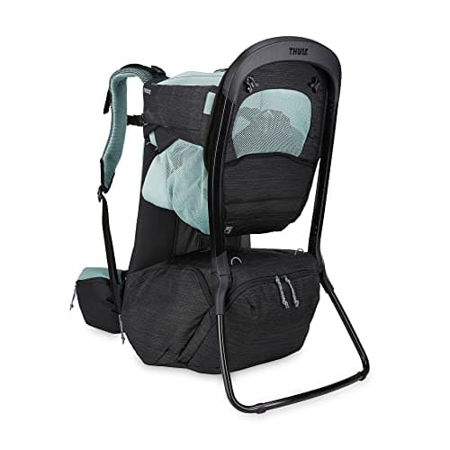 Thule Sapling Child Carrier Backpack - Machine Washable Seat - Self-Standing Frame - Adjustable Padded Straps for Parents - Ergonomic seat with Under-Leg Support for Child - UPF 50 Sunshade,Black - Image 1