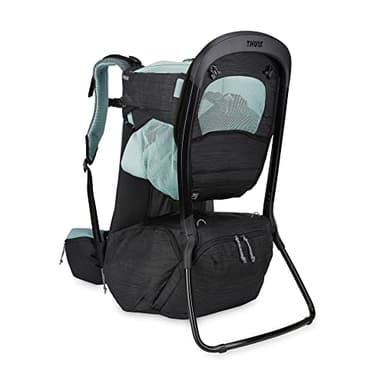 Thule Sapling Child Carrier Backpack - Machine Washable Seat - Self-Standing Frame - Adjustable Padded Straps for Parents - Ergonomic seat with Under-Leg Support for Child - UPF 50 Sunshade,Black - Image 1