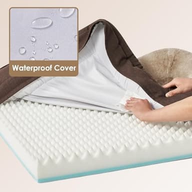 EHEYCIGA Memory Foam XL Dog Bed for XLarge Sized, Extra Large Orthopedic Dog Sofa with Sides and Waterproof Liner, Washable Bolster Pet Bed Couch with Removable Cover, 42x30x7.5 Inch, Brown - Image 5