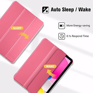 ProCase for iPad (A16) 11th Generation 11 Inch 2025/ iPad 10th Generation 10.9 Inch 2022 Case, Slim Smart Cover with Translucent Hard Shell Back, Supports Touch ID, Auto Wake/Sleep -Pink - Image 5
