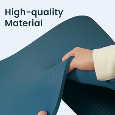 Yoga Mat, 1/2-Inch Extra Thick High Density Exercise Mat, Anti-Tear Exercise Yoga Mat with Carrying Strap, Suitable for Various Yoga Exercises, Navy Blue - Image 4