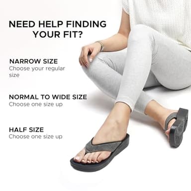 AEROTHOTIC Slip On Recovery Footwear Plantar Fasciitis Flip Flops for Women Yoga Mat Outdoor Walking Beach Ladies Arch Support Summer Thong Dressy Casual Sandals (Mellow Grey, Size 8) - Image 3