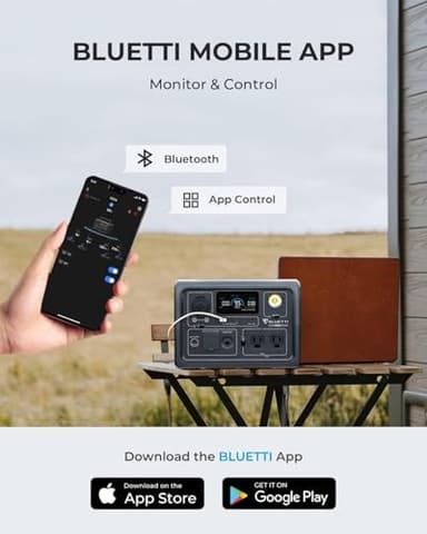 BLUETTI EB3A Solar Generator with 100W Solar Panel Included (Ships Separately), 268Wh Portable Power Station w/ 2 600W (1200W Surge) AC Outlets, LFP Backup for Outdoor Camping, Trip, Power Outage - Image 5