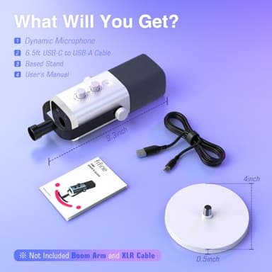 FIFINE XLR/USB Gaming Microphone for Streaming Podcasting, PC Computer RGB Mic, with Gain Knob, Mute Button, Monitoring Jack, Gamer Mic for Recording Video Creation-AmpliGame AM8 White - Image 7