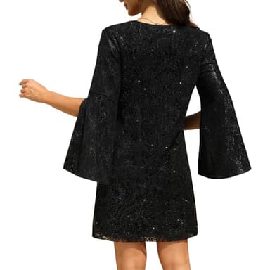 COOAN Wedding Guest Dresses for Women Women's Cocktail Dresses Formal Dresses for Women Lace Sequin Prom Dress - Image 5