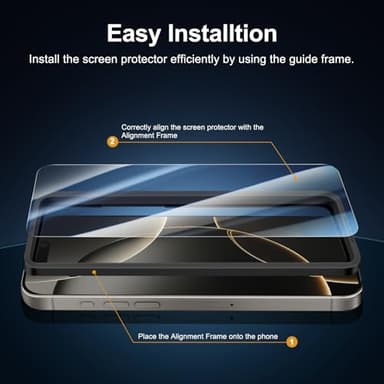 NEW'C 3X for iPhone 16 Pro Screen Protector (6.3 inches)+ 3X Camera Lens Protector, Sensor Protection, Case Friendly Tempered Glass Film + Dust Plug- Easy Installation Tool Include - Image 3