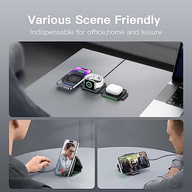 MURPISO 3 in 1 Charging Station for Apple,Magnetic Foldable Charger for Travel,Wireless Charger Pad for iPhone 16/15/14/13/12/Pro/Max/Mini,AirPods Wireless/Pro,iWatch Ultra/SE/10/9/8/7/6/5/4/3/2 - Image 8