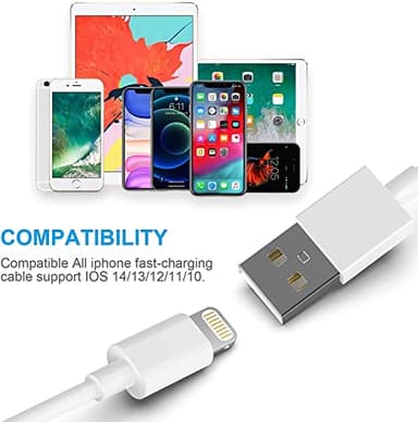 Apple MFi Certified iPhone Charger 5pack [6/6/6/10/10FT] Long Lightning Cable Fast Charging Cord iPhone Charging Cable for iPhone 14/14 Pro/Max/13/12/11 Pro Max/XS MAX/XR/XS/X/8/Plus - Image 7