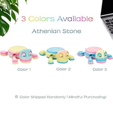 ASDTGOE 3D Printed Funny Turtle Coasters - Colorful Wacky Turtle Coaster Stress Relief Toys, Desktop Decorations for Home, Office, Party, One Piece (Athenian Stone) - Image 8