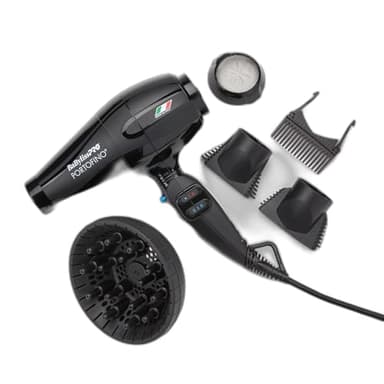 BaBylissPRO Hair Dryer, Nano Titanium Portofino 2000-Watt Blow Dryer, Hair Styling & Appliances, Black, BPOR1 - Image 1