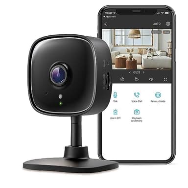 Tapo TP-Link New 2K Indoor Security Camera for Baby Monitor, Pet Camera | Motion Detection | 2-Way Audio | Night Vision | Cloud & SD Card Storage | Works w/Alexa & Google Home | Black C111 - Image 1