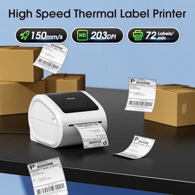 Omezizy Bluetooth Shipping Label Printer 4x6 - D520BT Bluetooth Thermal Label Printer for Small Business， Shipping Packages, Compatible with USPS, Shopify, Amazon, Tiktok - Image 8