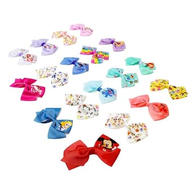 Disney 100th Anniversary Special Hair Accessory for Girls|18pc Disney Hair Bow Clips Featuring Favorite Characters with a String Bag Bow Holder with hanger. For all occasions & ages 3+ - Image 8
