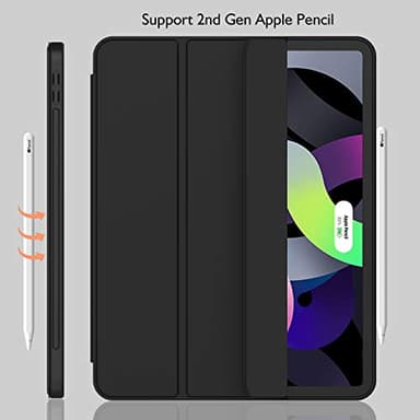 iMieet iPad Air 11 Inch Case M3(2025) / M2 (2024), iPad Air 5th/4th Generation Case 2022/2020 10.9 Inch with Pencil Holder,Trifold Stand Smart Case with Soft TPU Back(Black) - Image 4