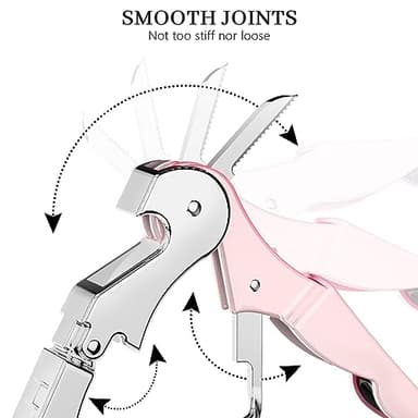 HYZ 2-Pack Wine Opener Waiter Corkscrew, Professional Wine Key for Servers, Bartender with Foil Cutter, Manual Wine Bottle Opener Double Hinged (Pink) - Image 5