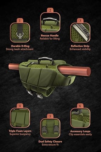 NOAH & PAW Dog Life Jacket, Human Standards Lifejacket Design, Dog Life Vest for Swimming and Boating, 3X Foam Support for Max Floating, Breathable Mesh, Salvavidas para Perros, Size XL - Image 5