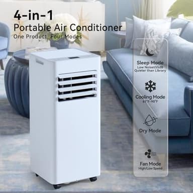 Aoxun 10000 BTU Portable Air Conditioners, 4-IN-1 AC Unit, Fast Cooling, Dehumidifier, Fan & 24H Timer Quiet Sleep, W/Remote Control, Window Kits, for Home/Office/Dorm - Image 2