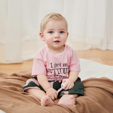 Fernvia Toddler Girls Clothes 1T 2T 3T 4T 5T Summer Outfits Baby Kids Short Sleeve T-Shirt Tops & Camouflage Shorts Sets (B-Pink, 12-18 Months) - Image 2