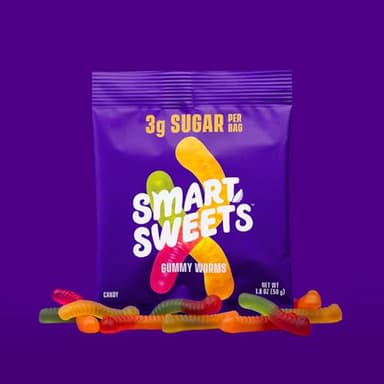 SmartSweets Gummy Worms Low Sugar Gummy Candy: 1.8oz (Pack of 14), No Artificial Sweeteners, Plant-Based, Gluten-Free, Healthy Snack for Kids & Adults - Image 7