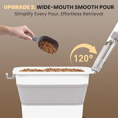 DDMOMMY 20-23 Lbs Dog Food Storage Container, Collapsible Dog Food Container with Transparent Airtight Lid,Multifunctional Pet Food Storage Container for Dog Cat,Rice,Flour,Pet Food Scoop and Dog Bowl - Image 6