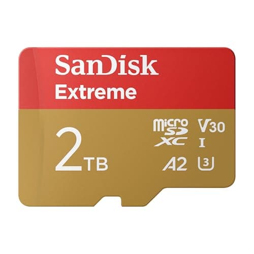 SanDisk 2TB Extreme microSDXC UHS-I Memory Card with Adapter - Up to 240MB/s, C10, U3, V30, 4K, 5K, A2, Micro SD Card- SDSQXAV-2T00-GN6MA - Image 1