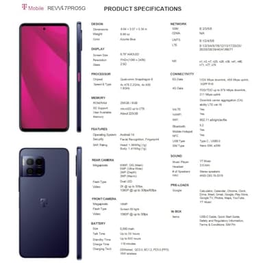T-Mobile Revvl 7 Pro 5G Unlocked Smartphone, 256GB, Azurite Blue (Renewed) - Image 5