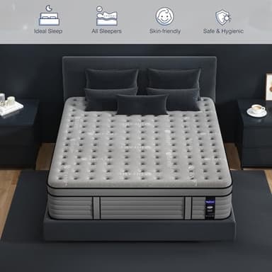 DIFAME Queen Size Mattress, 14 Inch Gel Memory Foam Queen Hybrid Mattress in a Box, Individually Pocket Spring for Motion Isolation, Pressure Relief, Edge Support, Medium, 100-Night Trial, CertiPUR-US - Image 5