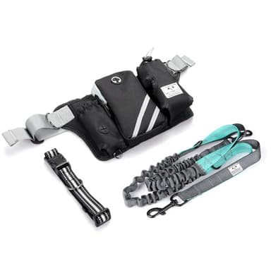 SHINE HAI Retractable Hands Free Dog Leash with Dual Bungees for Dogs, Adjustable Waist Belt Bag, Reflective Stitching Leash for Running Walking Hiking Jogging Biking (for 1 Dog) - Image 7