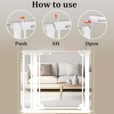 WAOWAO Clear Baby Gate for Stairs Modern Design Acrylic Auto Close Pet Gate, 29.52-37.79" Wide Safety Baby Gate for Doorways,White Clear Dog Gates Indoor, Hallways,Kitchen - Image 6
