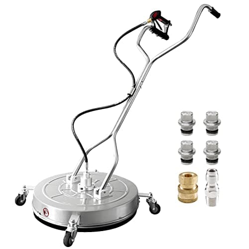 janz 24'' Pressure Washer Surface Cleaner with 4 Wheels,Dual Handle,Stainless Steel Housing, 4 Replacement Nozzle Cores and 2 Hose Adapters,Ideal for Driveways, Sidewalks,Patios,Decks Cleaning - Image 1