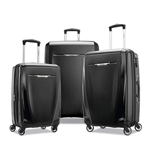 Samsonite Winfield 3 DLX Hardside Expandable Luggage with Spinners, Black, 3-Piece Set (20/25/28) - Image 1