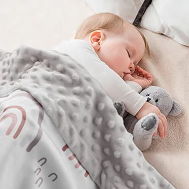 Baby Blankets for Girls, Rainbow Super Soft Nursery Minky Blanket for Newborn Baby, Double Layer with Dotted Backing, Essentials Receiving Bed Throw Blanket Stroller Crib Shower Gifts, 30 x 40 Inch - Image 4