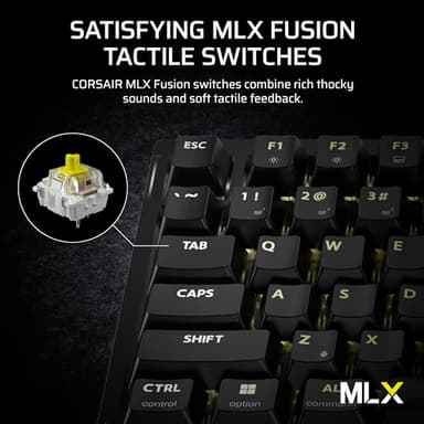 Corsair K65 Plus Wireless 75% RGB Hot-Swappable Mechanical Gaming Keyboard – Pre-Lubricated MLX Fusion Tactile Switches – Dual-Layer Sound Dampening – PBT Keycaps – QWERTY NA – Black - Image 4