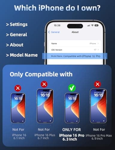 ruwa Privacy Screen Protector for iPhone 16 Pro [2-Pack] Anti-Peep Tempered Glass Film with Easy Installation Frame - Image 2