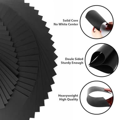 OcePor 100 Sheets Black Cardstock 8.5” x 11”, 92lb/250gsm Black Card Stock, Thick Card Stock Paper, Heavy Cardstock Paper for Printer, Resume, Scrapbooks, Art, Crafts, Business Cards - Image 3