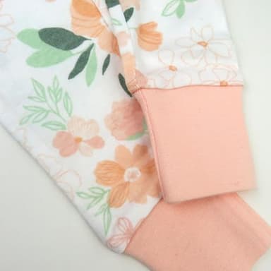 HonestBaby 2-pack Sleep and Play Footed Pajamas One-piece Sleeper Jumpsuit Zip-front Pjs Organic Cotton for Baby Girls, Unisex, White Peach Blossom Floral, 5T - Image 5