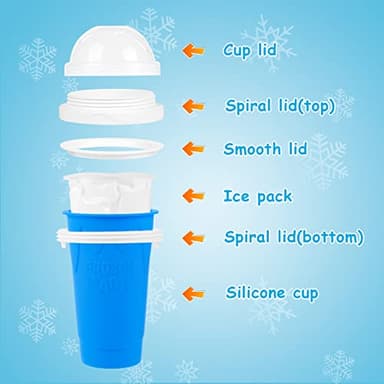 Slushie Maker Cup - TIK TOK Quick Frozen Magic Cup, Portable Double Layers Cool Slushee Maker For MilkShake,Juice,Ice Cream Make & More, Super Fun and Cool Stuff Gift For Kids,Friends & Family - Blue - Image 5